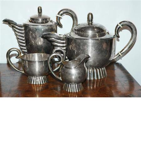 Appraisal: Continental Silver Four-Piece Tea Service Estimate -