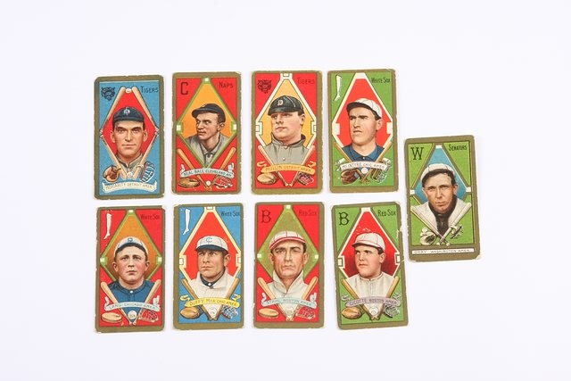 Appraisal: Grouping of nine T- baseball cards Cards include George Moriarity