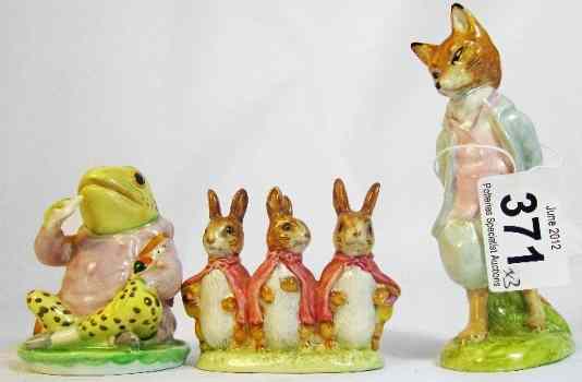 Appraisal: Beswick Beatrix Potter Figures Flopsy Mopsy and Cottontail Foxy Whiskered