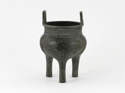 Appraisal: A Chinese bronze tripod censer the cylindrical neck cast with