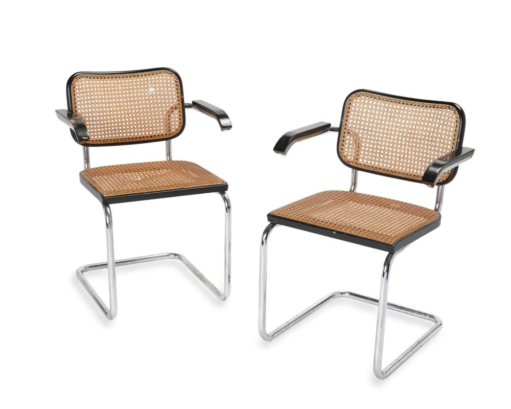 Appraisal: TWO MARCEL BREUER CESCA ARMCHAIRS FOR GAVANI ITALYTwo Marcel Breuer