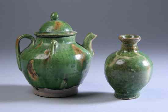 Appraisal: CHINESE SANCAI PORCELAIN TEA POT AND JARLET Song dynasty -