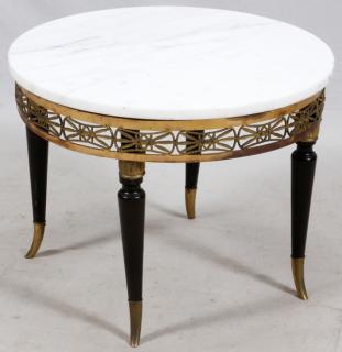 Appraisal: MARBLE TOP OCCASIONAL TABLE H DIA Having a marble top