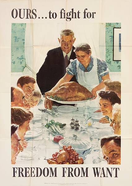 Appraisal: Norman Rockwell American - Four Freedoms Lithographs printed in colors