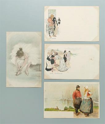 Appraisal: Forty-nine European post cards marked Henri Bouter most women and