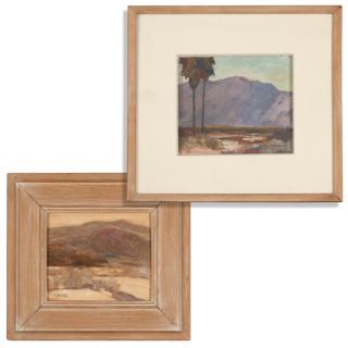 Appraisal: George Spangenberg Two works ''Desert Palms'' and ''Sagebrush and Sand''