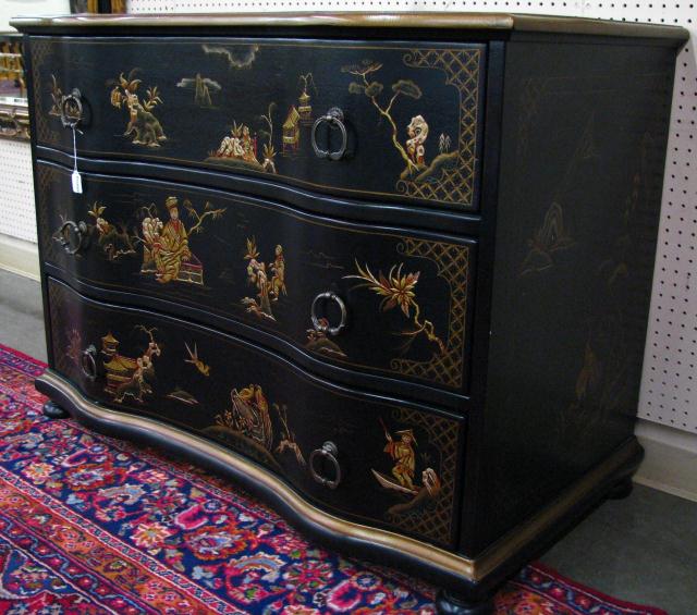 Appraisal: Century Furniture Chinoiserie chest of drawers painted top and sides