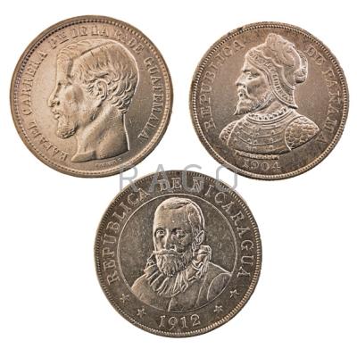 Appraisal: CENTRAL AMERICAN COINS Twenty-nine including Nicaragua Un Cordoba Panama centesimos