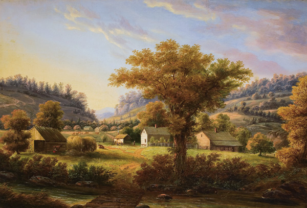 Appraisal: HARTWICK G GUNTHER American d Harvest Time in the Catskills