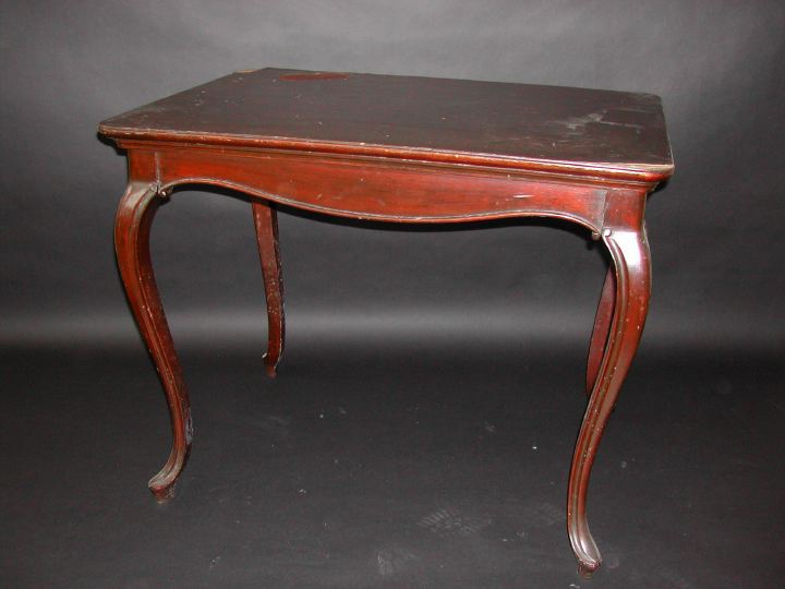 Appraisal: French-Style Mahogany Library Table early th century the rectangular top