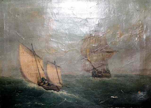 Appraisal: TH CENTURY ENGLISH SCHOOLA twin masted fishing boat in a