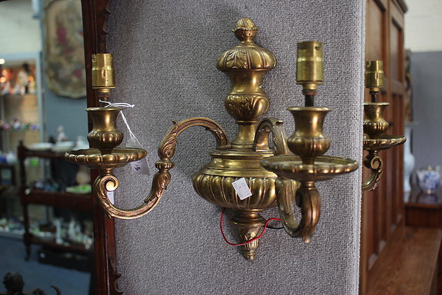 Appraisal: A SET OF FIVE GILT METAL TWIN BRANCH ELECTRIC WALL