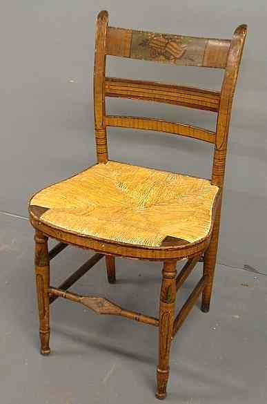 Appraisal: New England Sheraton side chair c with original paint decoration