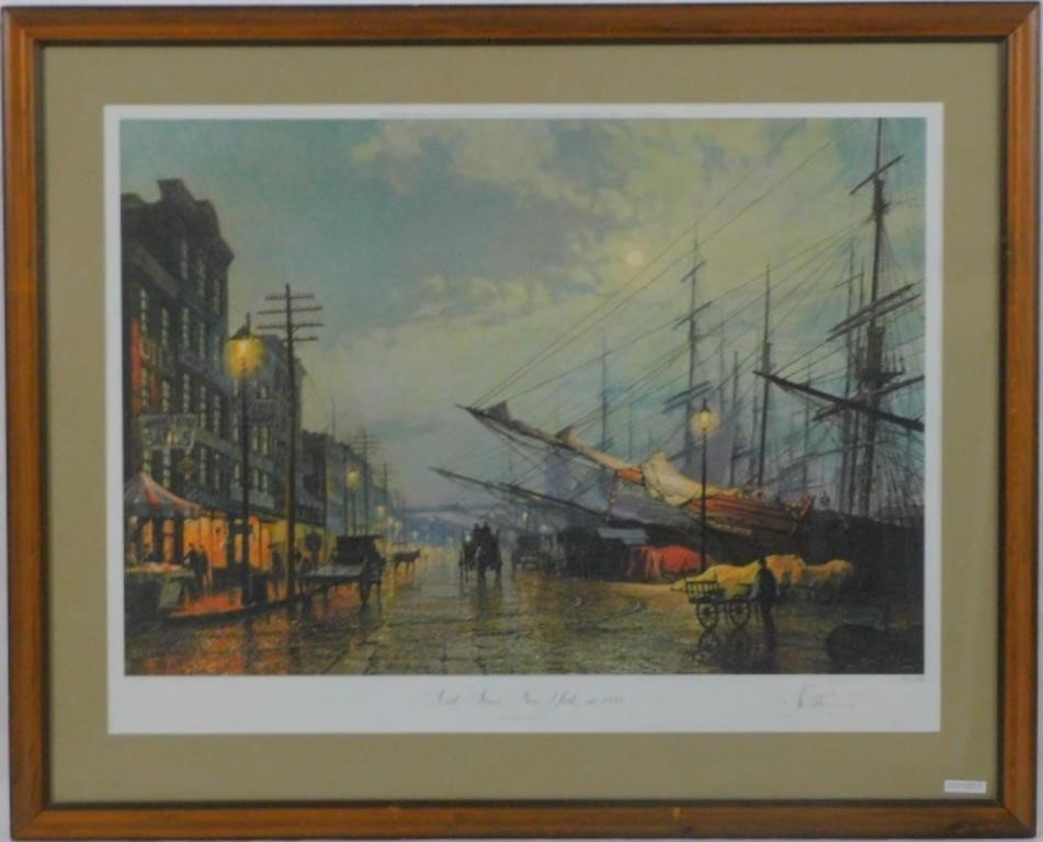 Appraisal: JOHN STOBART B MA FL FRAMED AND GLAZEDcolored lithograph depicting