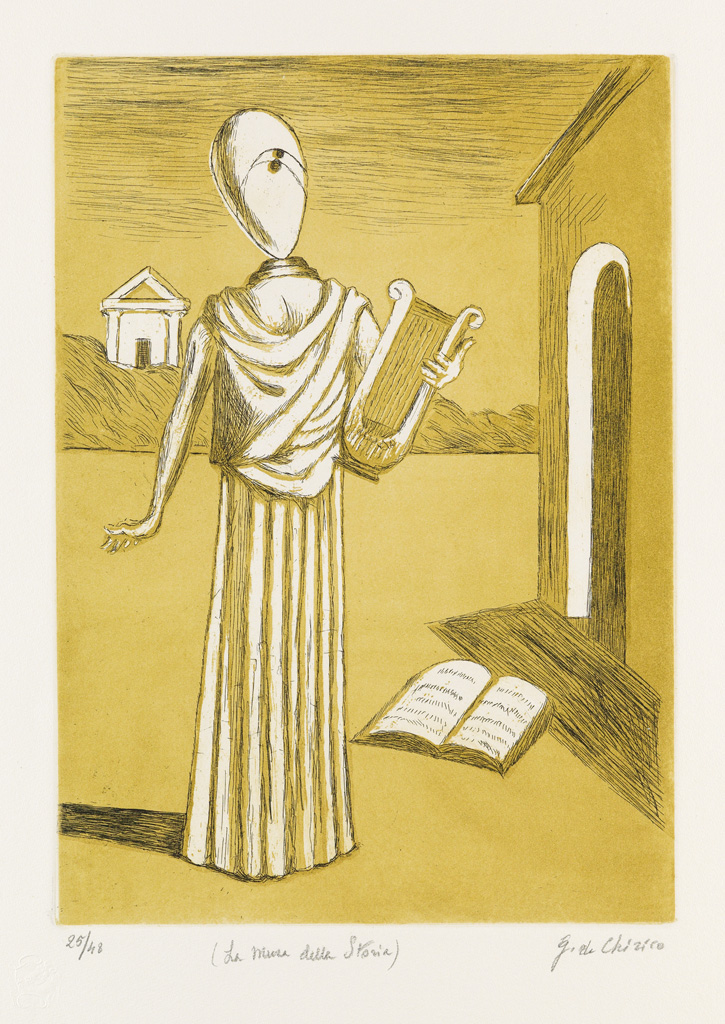 Appraisal: GIORGIO DE CHIRICO La Musa della Storia Color etching and