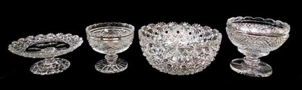 Appraisal: GLASS Four pieces of cut crystal th C including two