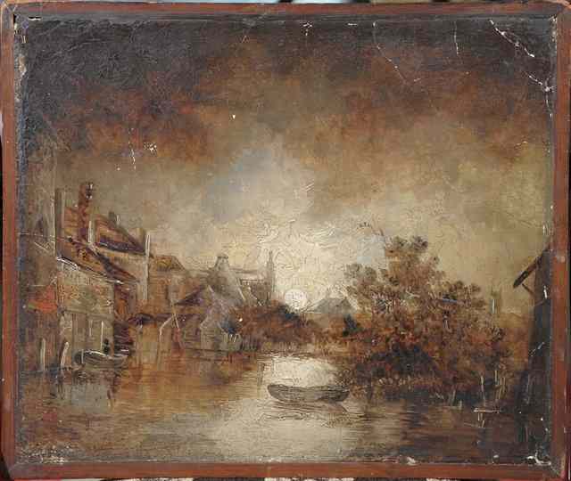 Appraisal: Circle of John Crome - The Tannery Yarmouth in moonlight