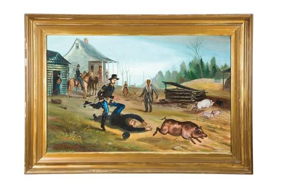 Appraisal: CIVIL WAR SCENE AMERICAN SCHOOL LATE TH-EARLY TH CENTURY Oil