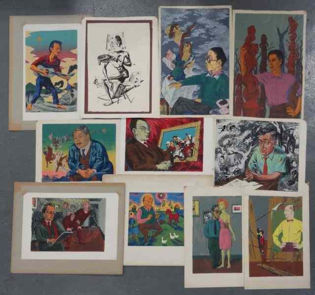 Appraisal: STERNBERG Harry Screenprints of Artists Circa caricatures of artists including