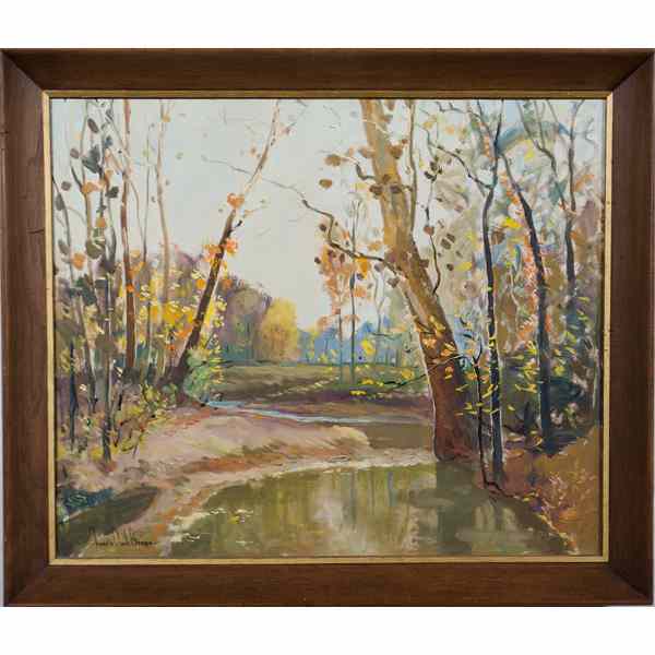 Appraisal: Francis Clark Brown American - Autumn Landscape Oil on canvas