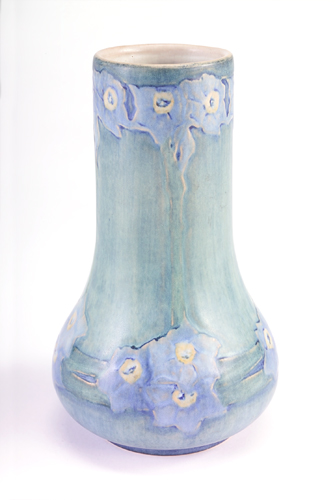 Appraisal: NEWCOMB COLLEGE Transitional bulbous vase carved and painted by Sadie