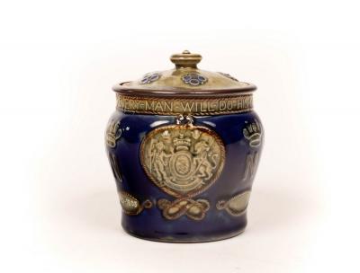 Appraisal: A Doulton Lambeth Lord Nelson tobacco jar and lid inscribed