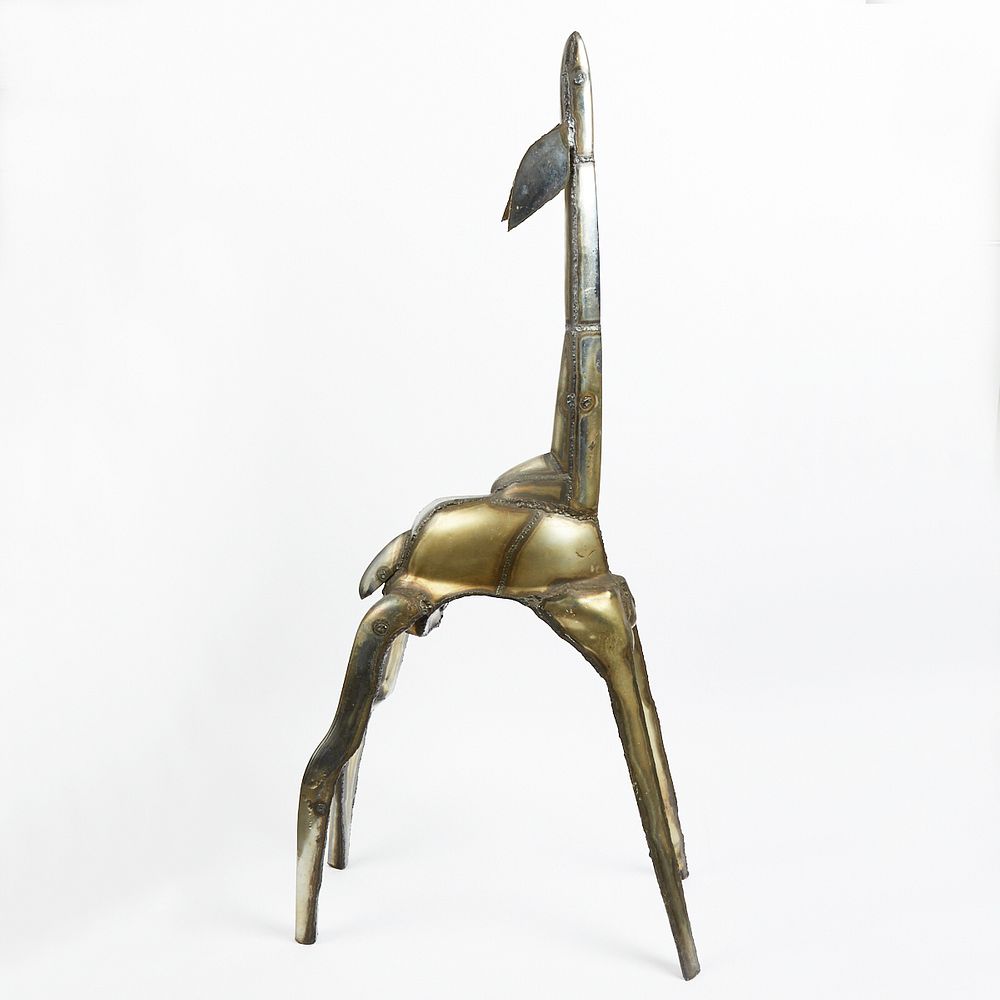 Appraisal: Harry Klessen Metal Giraffe Sculpture Harry Klessen - Large welded