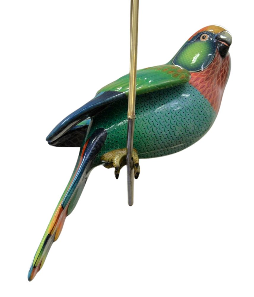 Appraisal: Sergio Bustamante Mexican b parrot on a swing papier mache