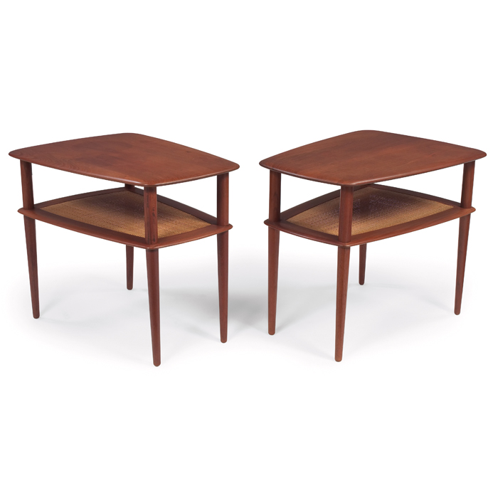 Appraisal: Peter Hvidt occasional tables pair by France and Son Denmark