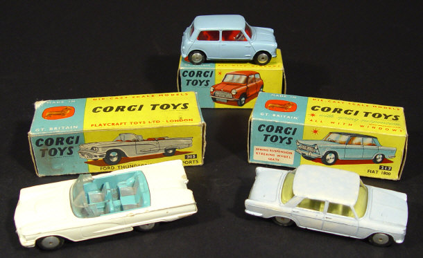 Appraisal: Three boxed Corgi diecast models Ford Thunderbird open sports Fiat