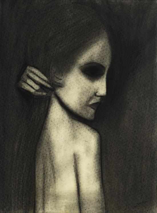 Appraisal: Robert Dickerson born Figure Study charcoal signed 'Dickerson' lower right