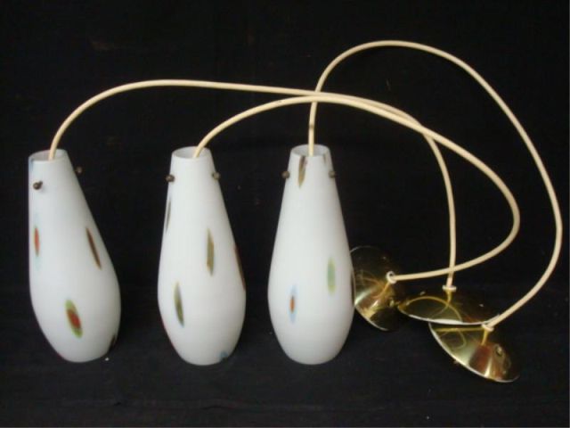 Appraisal: Art Glass Midcentury Hanging Lamps From a Riverdale NYC estate