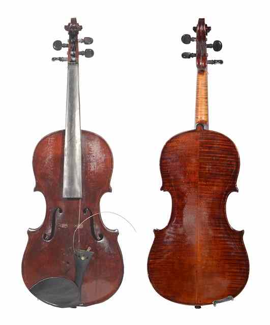 Appraisal: A VIOLIN with two piece back and hand written label