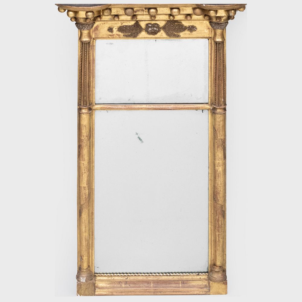 Appraisal: Federal Giltwood Two Part Mirror x in Property from the