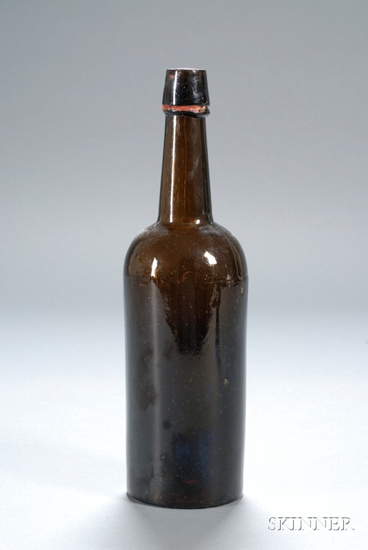 Appraisal: Amber Willington Glass Works Whiskey Bottle Connecticut late th century