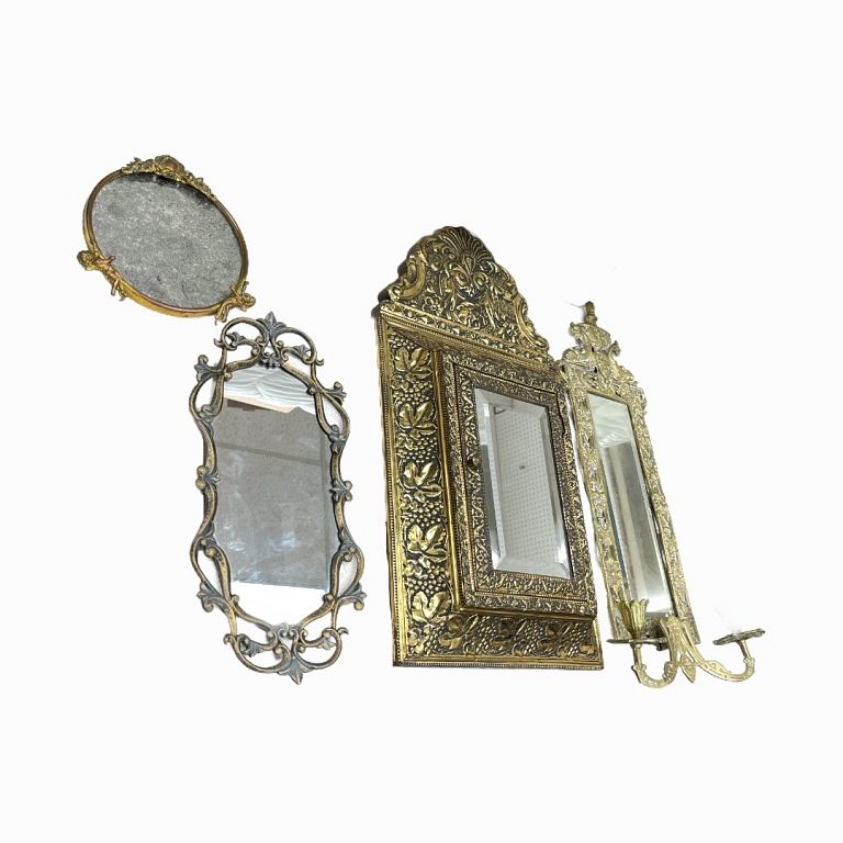 Appraisal: Set of Antique Mirrors Assorted mirrors set with two hand