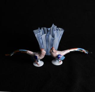 Appraisal: Two Herend Porcelain Birds Vase Comprising a pair of Herend