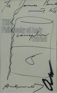 Appraisal: WARHOL Andy The Philosophy of Andy Warhol Signed and dedicated