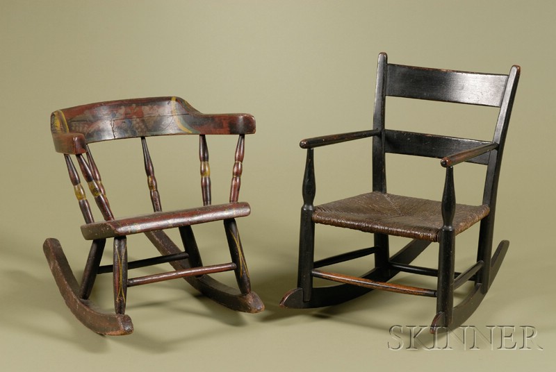 Appraisal: Two American Classical Painted Children's Chairs mid th century first