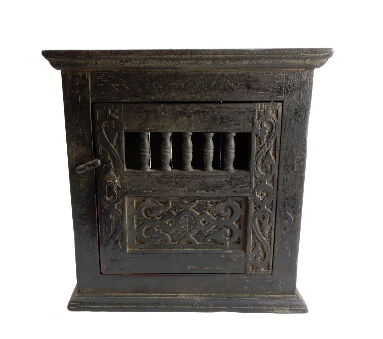 Appraisal: A th century and later small oak hanging cupboard the