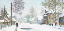 Appraisal: Alexandrovsky Russian Contemporary Winter in Kargopyle Oil on canvas framed