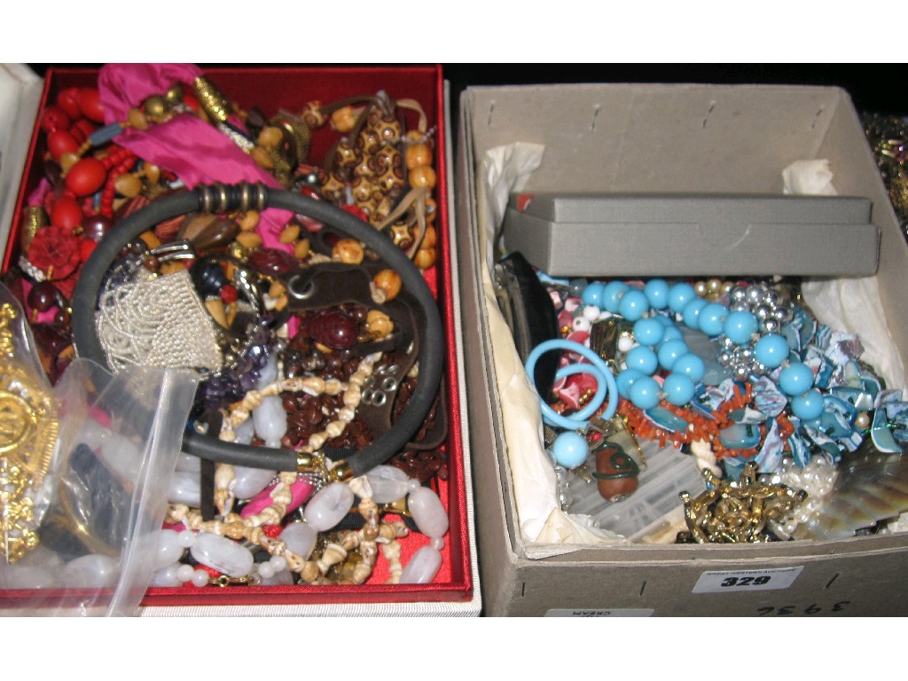 Appraisal: Lot comprising boxes of costume jewellery