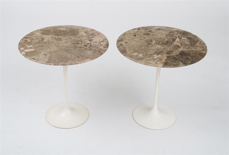 Appraisal: PAIR OF SIDE TABLES AERO SAARINEN TULIP FOR KNOLL 's