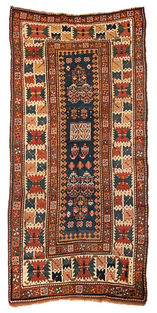 Appraisal: Kazak Rug Kurd early th century blue field with florals