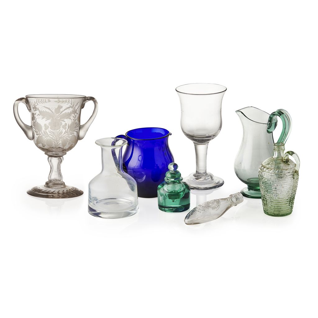 Appraisal: GROUP OF CLEAR AND COLOUR GLASSWARE TH AND TH CENTURY