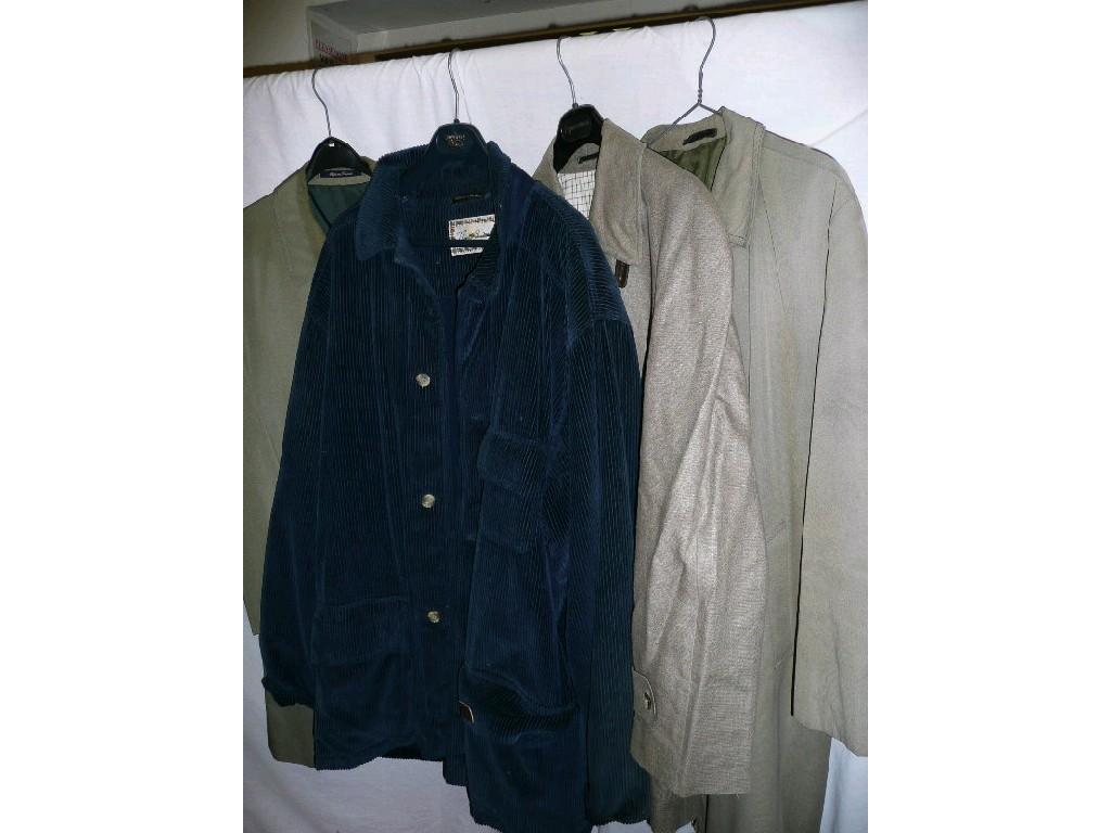 Appraisal: Thomas Burberry A navy cord gent's three quarter jackets a