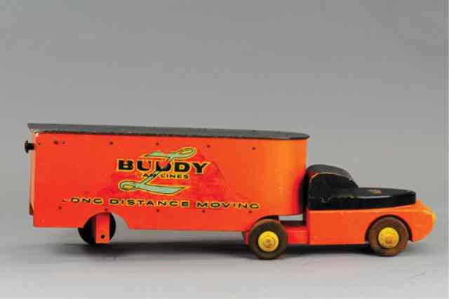 Appraisal: BUDDY 'L' WOOD LONG DISTANCE MOVING TRUCK C 's wood