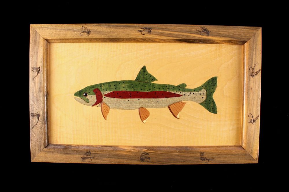 Appraisal: Hand Carved Trout Maple Wood Art by PAU For your