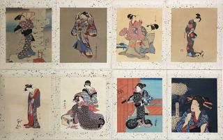 Appraisal: Japanese Woodblock Prints Yoshitoshi Kunichika lot of Japanese woodblock prints