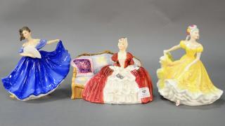 Appraisal: Group of three Royal Doulton figures including Elaine Belle O'